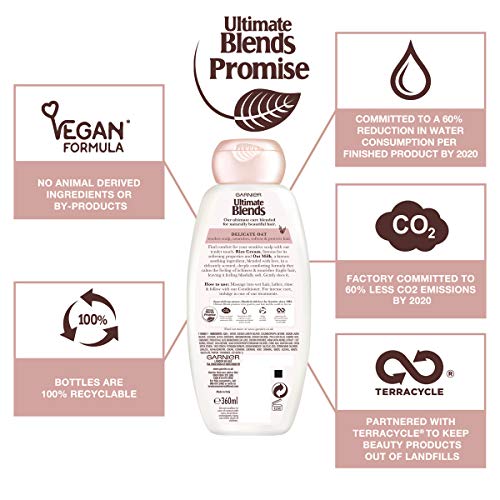 Garnier Ultimate Blends Shampoo & Conditioner Set | Delicate Oat With Rice Cream & Oat Milk Soothing for Sensitive Scalp & Fragile Hair | 360 ml