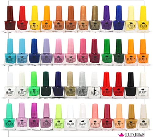 Beauty4Britain Bright Nail Polish Set 24/48 Modern Shades 5 ML Colourful Caps UK Seller (Colour Set B (24 bottles))