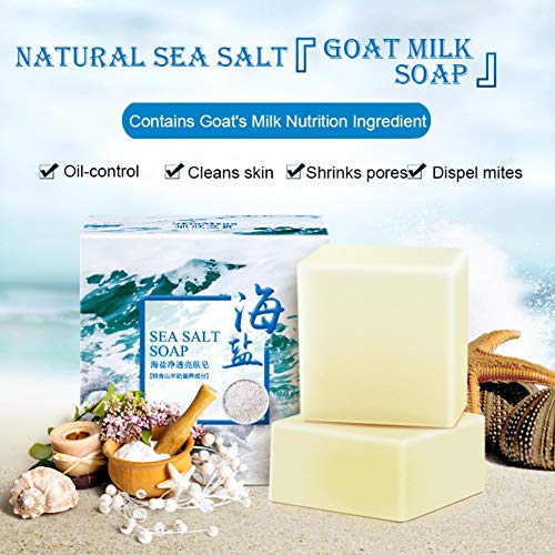 Allbestaye Mite Remove Soap Facial Soap Rich In Sea Salt Quickly Mites Repair Nourish Cleansing (1PC)