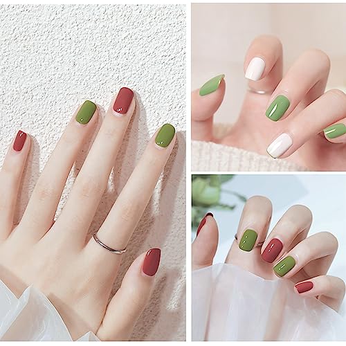 Green Nail Polish - Matcha Green Nail Varnish - Neutral Color Nail Varnish, Quick Dry Breathable Nail Polish Long Lasting Nail Varnish Gel No Nee