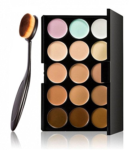 LyDia® 15 Nude Colours Cream Concealer/Highlight/Face Contour Camouflage Palette Dull/Redness Skin/Black Circle kit set #1 + LyDia® Professional