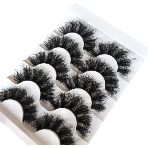 Gmagictobo False Eyelashes Fluffy 3D Faux Mink Lashes 22MM Dramatic False Lashes Pack Long Thick Volume Soft Strip Fake Eye Lashes 5 Pairs Multip