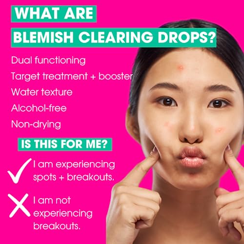 Clear Skin Days 2% Niacinamide, 2% Salicylic Acid, & 1% Zinc Spot, Pimple & Acne Treatment - Blemish Clearing Drops - Reduce Breakouts, Calm and