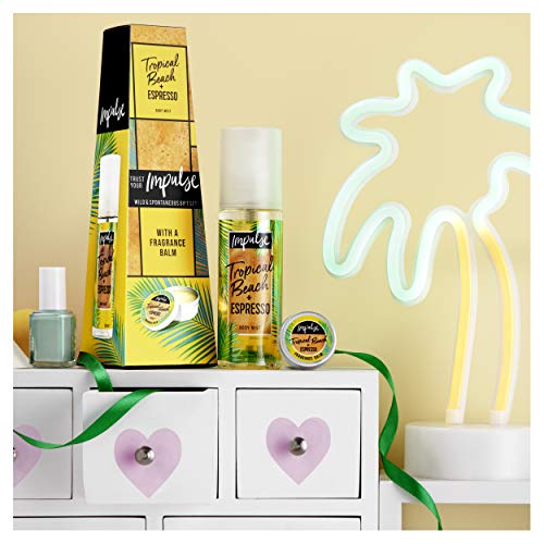 Impulse Wild and Spontaneous Fragrance Gift Set with Tropical Beach and Expresso Body Mist and Balm