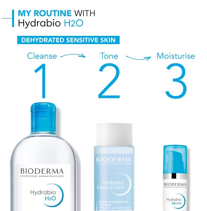 Bioderma Hydrabio H2O - Cleansing & Moisturising Micellar Water for Dehydrated Skin, Gentle Cleanser to Remove Impurities & Make Up Remover for F