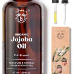 Bionoble Organic Jojoba Oil 50ml - 100% Pure, Natural and Cold Pressed - Face, Body, Hair, Beard, Nails - Vegan and Cruelty Free - Glass Bottle +