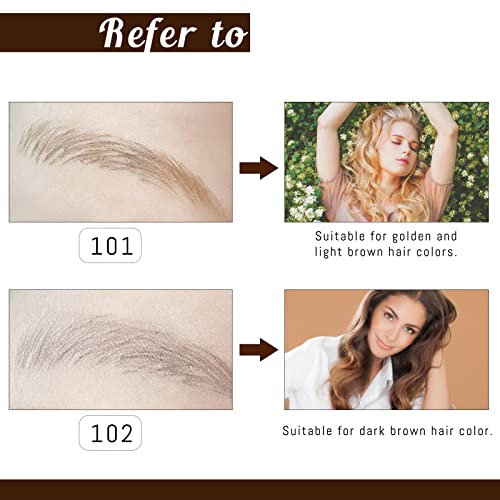 Eyebrow Pencils 2 Pack, Ultra-Fine Waterproof Brow Pen in Light Brown & Gray, Microfilling Felt Tip for Precision, Long-Lasting Makeup, Natural D