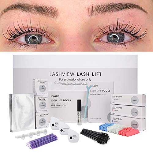 LASHVIEW Lash Lift Kit,Professional Eyelash Perm Kit,Semi-Permanent,Curling Perming,Wave Lift Extension Perm Set