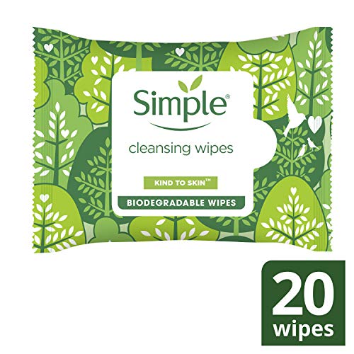 Simple Kind to Skin Cleansing Wipes remove waterproof make-up Biodegradable for sensitive skin 20 PC