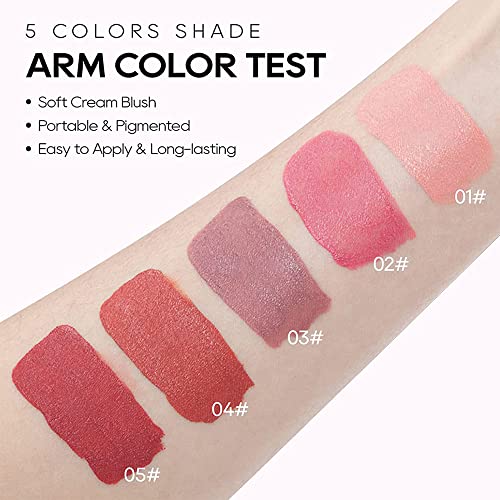 Liquid Blush - Soft Cream Liquid Blush Makeup/Lip and Cheek Blush Tint/Skin Tint Blush/Dewy Face Blush for Cheeks (#01)