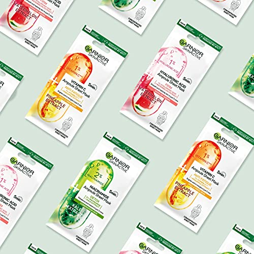 Garnier Ampoule Sheet Mask Collection, Gift Set With Fast Action Ampoule Face Masks, Watermelon, 3 Count, Pack Of 1