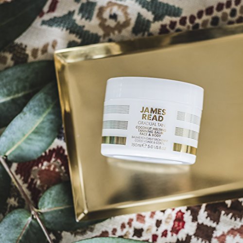 JAMES READ Coconut Melting Light/Medium Gradual Self Natural Golden Tan Balm for Face & Body, Hydrating Oil Softens & Nourishes the Skin Lasts up