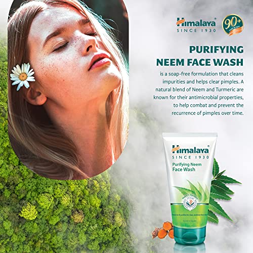 HIMALAYA HERBALS Purifying Neem Face Wash Gel 150g | Natural Moisturising Facial Cleanser | Deeply Cleans Pores and Acne | Oil Control Herbal Fac