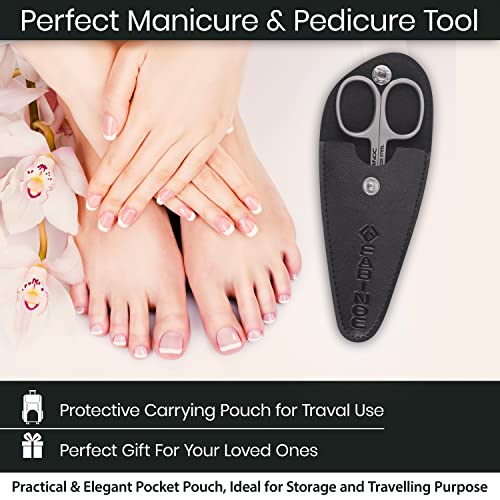 FABINOC® Nail Scissors | Curved Cuticle Scissors for Dead Skin | German Quality Stainless Steel Multi-Purpose Sharp Manicure Scissors for Men & W