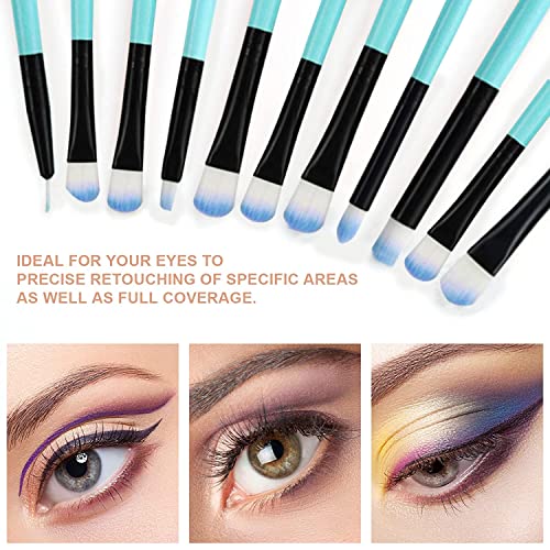 Makeup Brushes Set, 32pcs Blue Premium Cosmetic Make Up Brushes Foundation Blending Blush Concealer Shader Eyeshadow Eyeliner Compatible withTrav