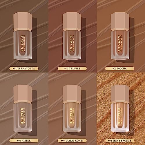 KIMUSE Soft Liquid Contour Stick, Glow Liquid Cream Bronzer, Weightless, Long-Wearing, Smudge Proof, Natural-Looking, Blendable, Bronzer Makeup (