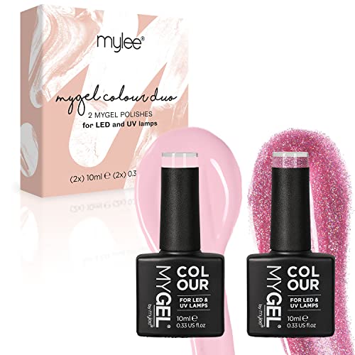 MYGEL by Mylee Gel Nail Polish Duo Colour Set 2x10ml - UV/LED Soak-Off Nail Art Manicure Pedicure for Professional, Salon & Home Use - Long Lasti