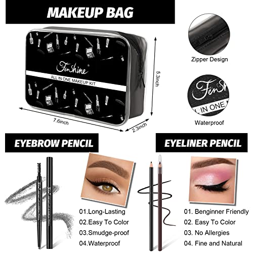 Fenshine All In One Makeup Kit Full Kit, Makeup Gift Set for Women Beginners, Makeup Essential Starter Bundle Include Eyeshadow Palette Lipstick