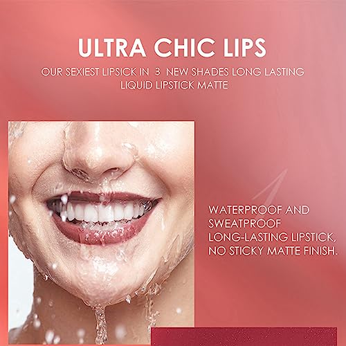 Nude Liquid Lipgloss - Lip Liner and Lipstick Set - Non-Sticky Long Lasting Waterproof Lip Stain - Highly Pigment Lip Stick & Lipliner Pencil - L