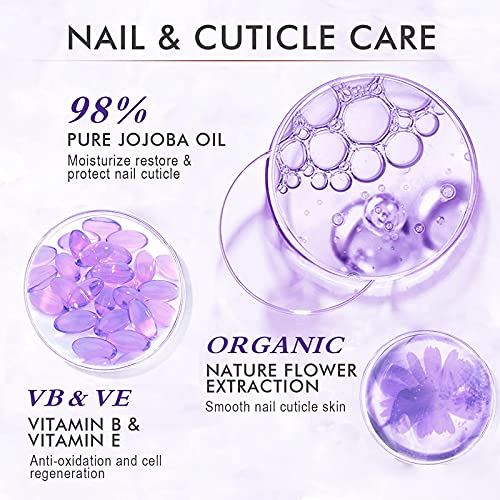 Gelike ec Organic Cuticle Nail Oil 15ml Vitamin B& E Essential Oil Moisturize with Convinient Dropper Design, Nail Cuticles Oils Treatment Damage
