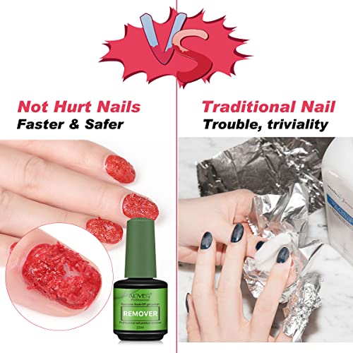 Gel Nail Polish Remover 2 Pack, Peel off in 3-5 Min, Professional Quick & Easy Removes Gel Nail, Acrylic & Shellac Nails, Safe and Non-Irritant,