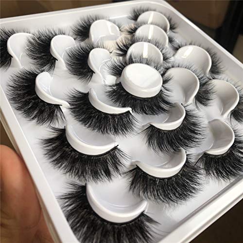False Eyelashes Fluffy Volume, Faux Mink Lashes Pack Handmade Dramatic Thick Crossed Fake Eyelashes Soft Reusable 10 Pairs by ALICROWN