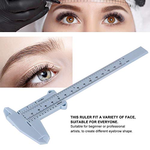 Eyebrow Stencil Ruler, Reusable Vernier Caliper for Measuring Eyebrow, Permanent Eyebrow Positioning Ruler for Makeup Cosmetic Measuring Eyebrow,