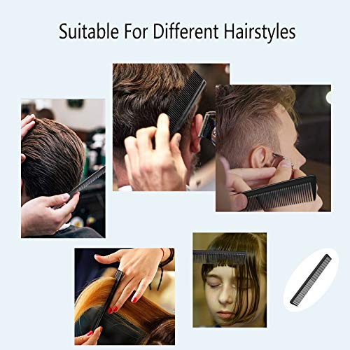 JeoPoom Carbon Comb, Compact Carbon Comb, Coarse Fine 2 Teeth, Break-Proof Anti-Static, Salon Hairdresser Hair Care Tools For Men And Women With