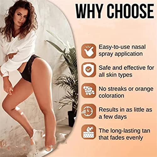 BronzeMist Tanning Nasal Spray,Tanned Sunless Spray,Self-Tanning Facial Mist,Tanning Sunless Spray,Deep Tanning Dry Spray,Sunless Tanning Mist,Na