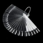 50-Piece Nail Swatches Sticks in Transparent, Professional Nail Colour Display Sticks, Nail Samples Sticks with Metal Buckle, Detachable Practice