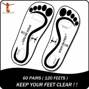 60Pairs(120feets) Spray Tanning DISPOSABLE STICKY FEET BLACK
