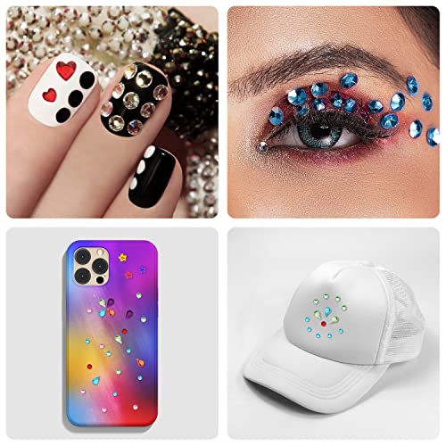 9 Sheets Festival Face Gems Stick on, Self-Adhesive Face Jewels Stickers Face Diamonds Rhinestones for Makeup, Nail Gems Stickers for Face Eye Ar