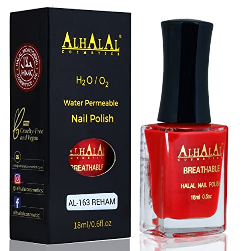 Halal Nail Polish - Nail Varnish Polish Soak Off Gel Nail Paint Art Polish - Water Permeable Red White Nail Enamel- Glossy Halal Gel Nail Polish