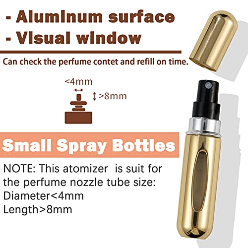 KAYZON Refill Perfume Bottle, Perfume Atomiser 5ml Travel Refill Perfume Bottle Mini Portable Perfume Spray Bottles Empty Toner Atomizer Bottle f