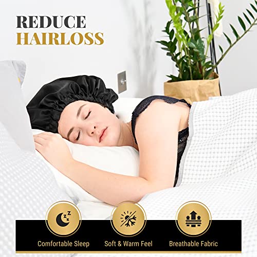 Mavenchy Adjustable Silk Bonnet for Curly Hair 34cm Diameter - Perfect to All Hair Lengths - 1pc Premium Quality Double Layered Non-Bleeding Hair