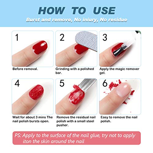 Gel Nail Polish Remover, Nail Polish Remover, Gel Polish Remover For Nails In 2-3 Minutes, Quick & Easy Polish Remover, No Need for Foil, Soaking