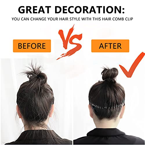 Flexi Comb Flexiband Headband, Anti Snap Black Spider Hairband Grip Circle Headbands Zig-zag Headband Stretch Hair Comb Hair Bands - Set of 3