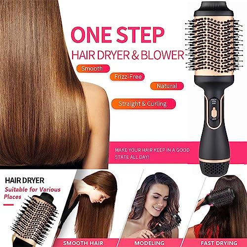 Hair Dryer Brush, Hot Air Brush for Fast Drying, Hair Dryer and Styler for Salon Results, Negative Ionic Curler Straightening Comb, 4 in 1 Hot Ai