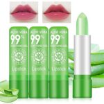Lip Balm Set Aloe Vera Lipstick 3PCS Magic Temperature Colour Changing Lip Gloss Long-Lasting Moisturising Nutritious Cream Lip Plumper Makeup Se