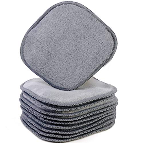 Polyte Premium Hypoallergenic Chemical Free Microfibre Fleece Makeup Remover and Facial Cleansing Cloth (13x13 cm, 10 Gray Cloths)