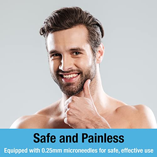 Beard and Hair Growth Derma Roller by Tilcare - Sterile Titanium Derma Roller 0.25mm for Men - Microneedle Tool for Dormant Scalp and Facial Foll