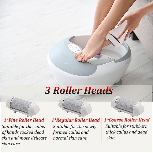 Foot Callus Remover, Professional Electric Pedicure Callus Remover, Rechargeable Foot File with 3 Roller Heads for Feet Care