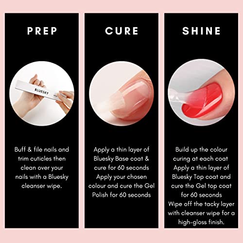 Bluesky Gel Nail Polish, Studio White 80526, Long Lasting, Chip Resistant, 10 ml (Requires Drying Under UV LED Lamp)