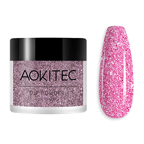 Aokitec 28g Dip Powder Clear Fashion Color Nail Dipping Powder French Powder Pro Collection System Nail Art Starter Manicure Salon DIY at Home Od