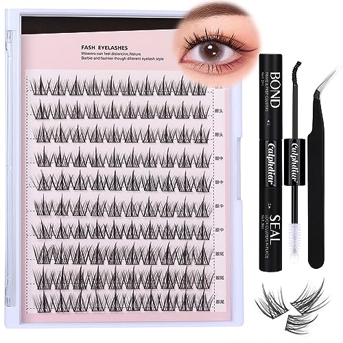 Eyelashes Extension Kit Cluster Lashes Cat Eye Lashes Faux Mink Lashes With Strong Hold Bond and Seal Lashes Glue And Tweezers False Eyelashes Na