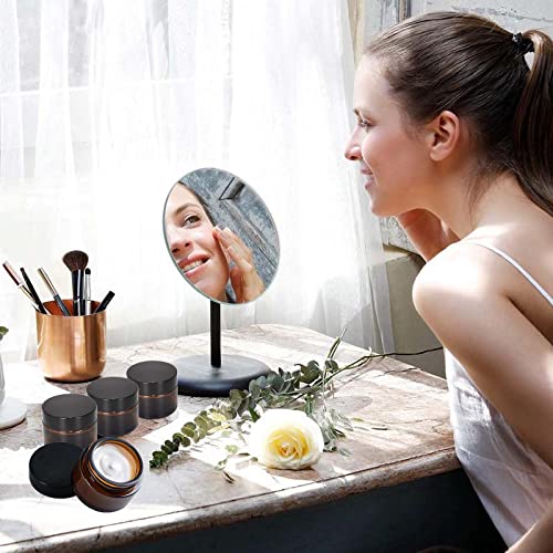 Amber Glass Empty Jar 6 Pack Jars Cream Jars 30ml Brown Glass Jars Empty Refillable Jars Brown Ointment Jars for Women Girls Cosmetics Creams Lot