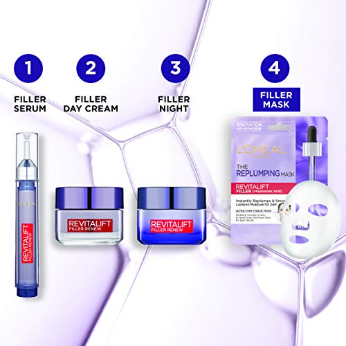 L'Oreal Paris Revitalift Filler Hyaluronic Acid Replumping Tissue Mask 3 Pack
