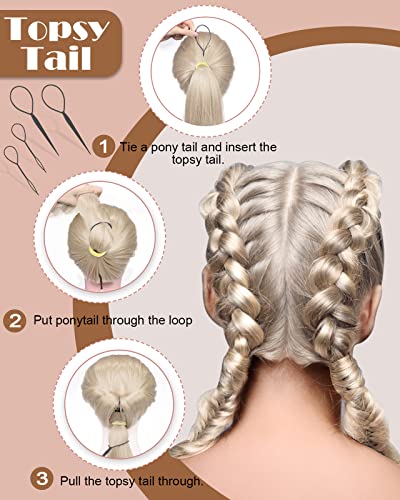 Lictin 70PCS Hair Styling Set, Hair Bun Maker, Hair Design Styling Tools, DIY Hair Accessories, Hair Modelling Tool Kit, Magic Simple Fast Spiral