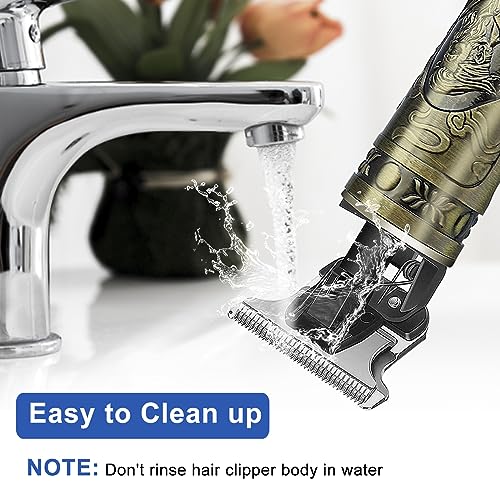 Cordless Hair Clippers, Beard Trimmer for Men, Hair Trimmer, Precision T-Bladeds,with 3 Limit Combs, with USB Charger LCD Display, Gifts for Men