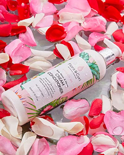 Flora & Curl Rose Water & Honey Cream Conditioner for Kinky and Curly Natural Hair 300ml